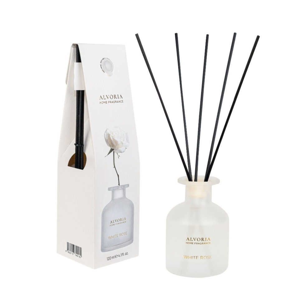 ALVORIA namų kvapas su lazdelėmis WHITE ROSE 120ml - Image 2