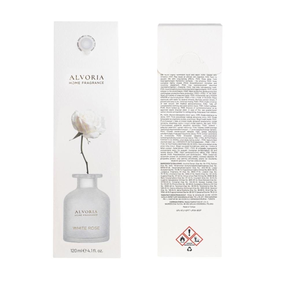 ALVORIA namų kvapas su lazdelėmis WHITE ROSE 120ml - Image 4
