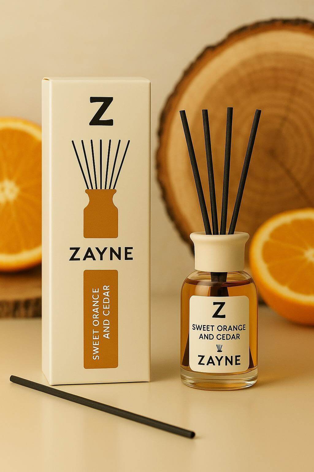 ZAYNE Namų kvapas su lazdelėmis SWEET ORANGE AND CEDAR 110ml