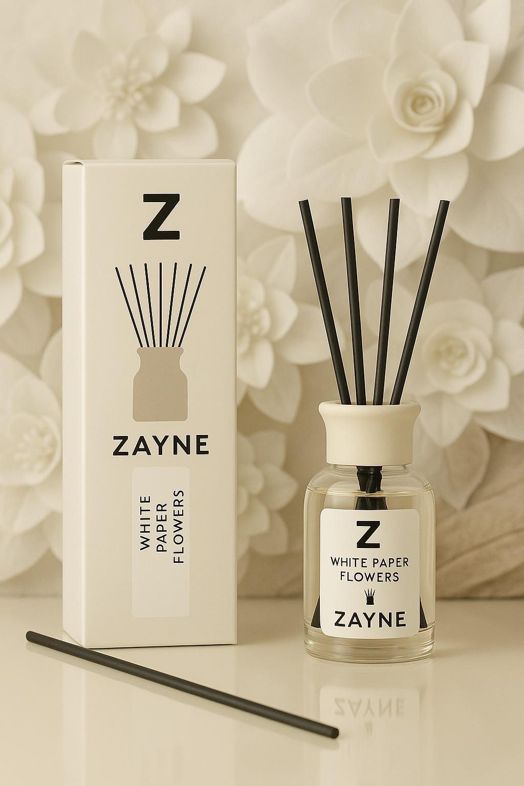 ZAYNE Namų kvapas su lazdelėmis WHITE PAPER FLOWERS 110ml