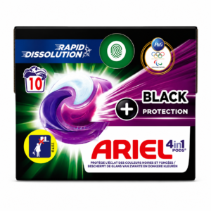 ARIEL 4in1 PODS Black Protection skalbimo kapsulės 10 vnt.