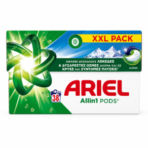 ARIEL All in 1 PODS Alpine skalbimo kapsulės 38 vnt.