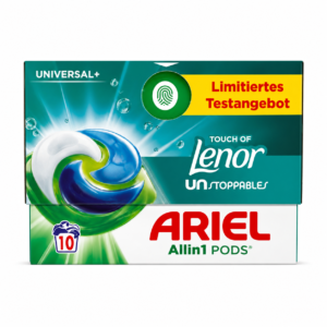ARIEL All in1 PODS Universal+ Touch of Lenor Unstoppables skalbimo kapsulės 10 vnt.