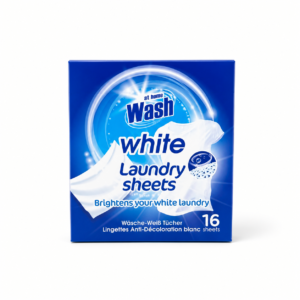 At Home Wash White Laundry Sheets – balinimo servetėlės