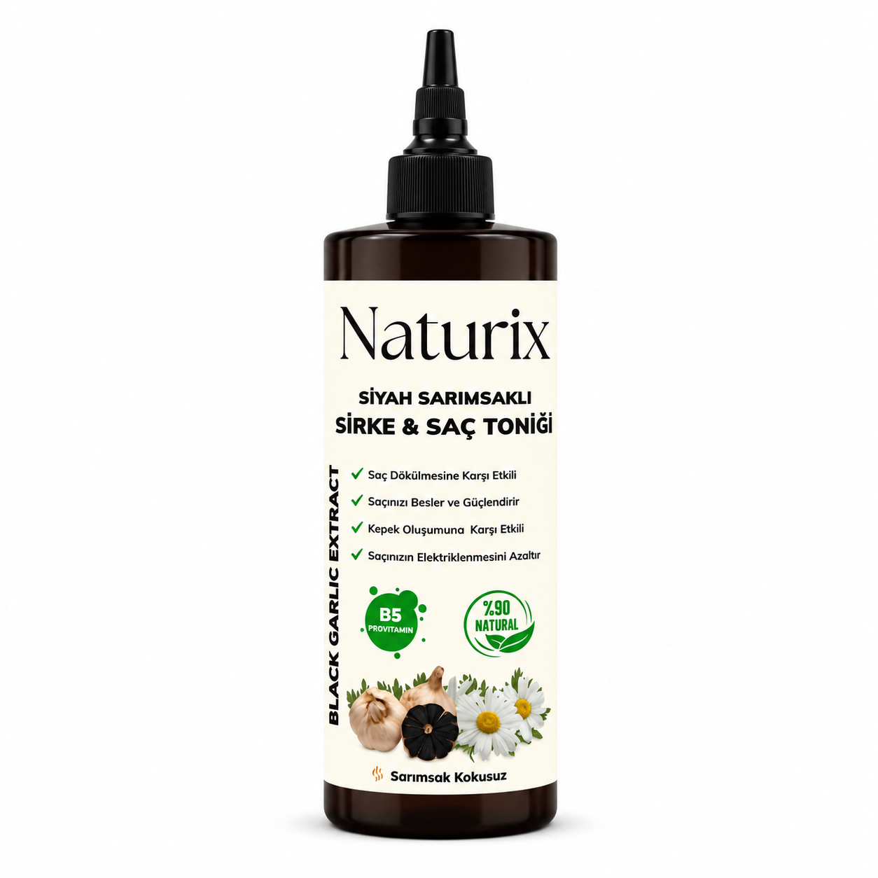 Naturix Black Garlic Hair Vinegar & Hair Tonic 400 ml – plaukų tonikas su juoduoju česnaku