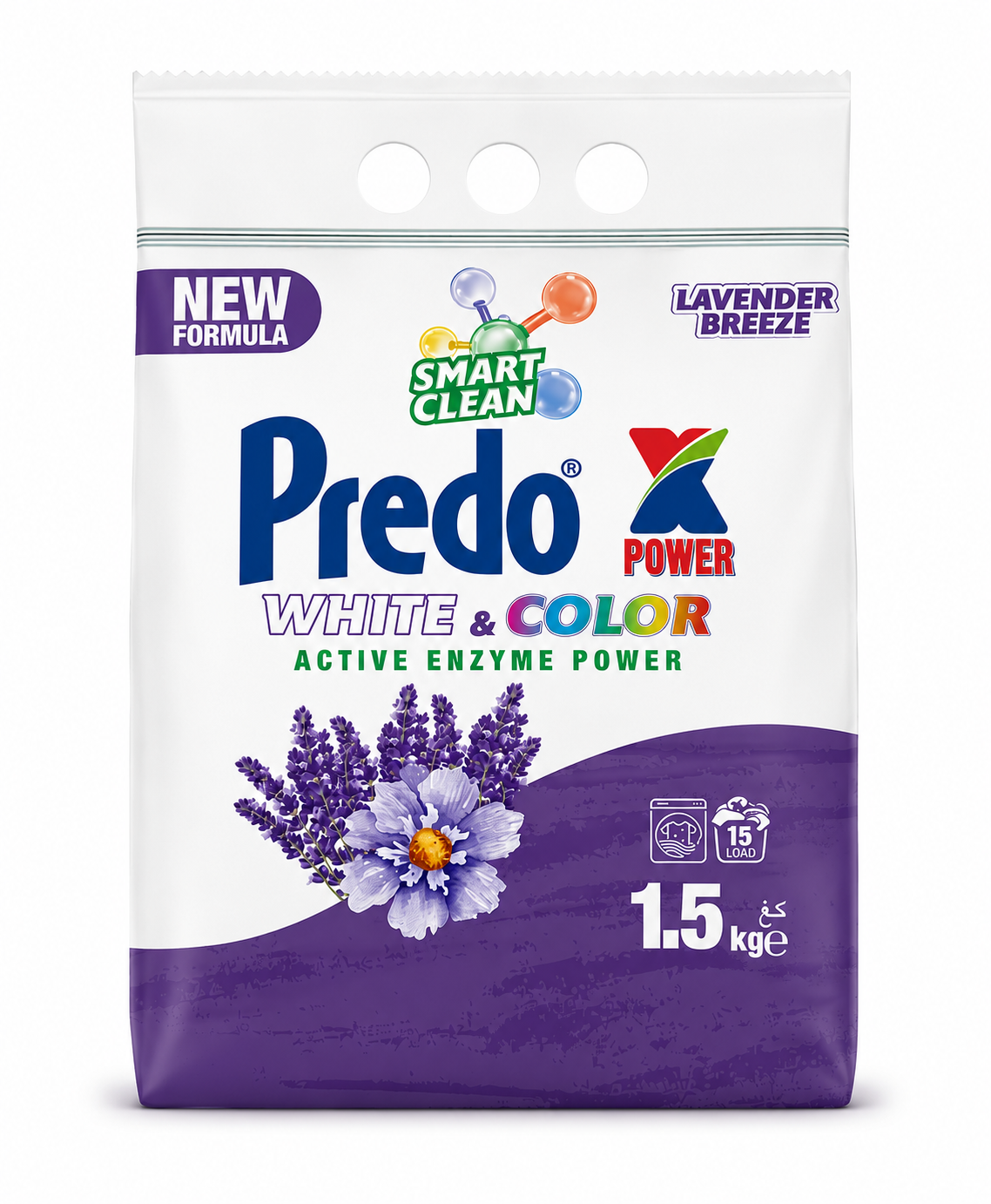 PREDOX Power White & Color Lavender Breeze skalbimo milteliai 1,5 kg