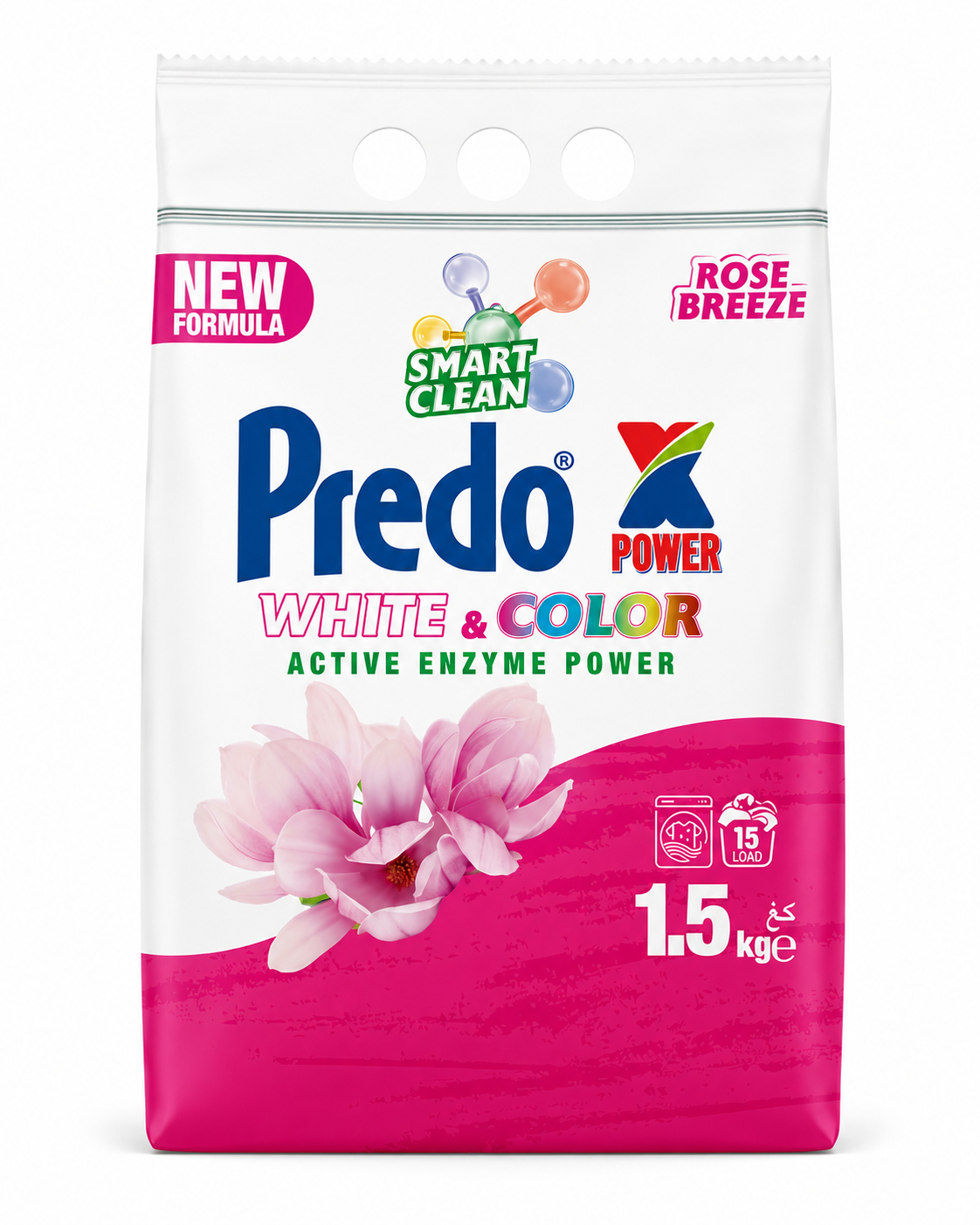 PREDOX Power White & Color Rose Breeze skalbimo milteliai 1,5 kg
