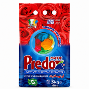 Predox Matic Active Enzyme Power Rose 3 kg skalbimo milteliai – spalvotiems ir šviesiems audiniams