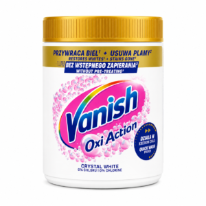 VANISH Oxi Action Crystal White dėmių valiklis baltiems audiniams 470 g